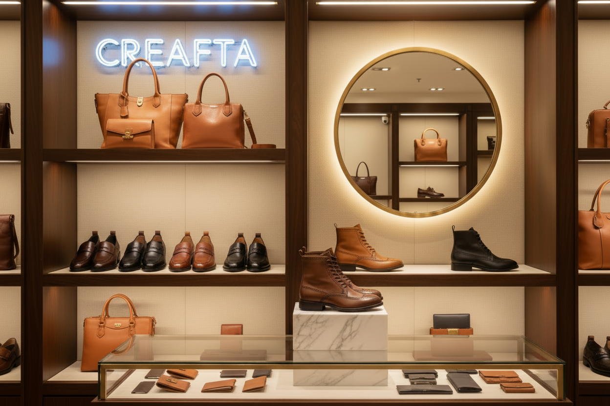Add More light and insert near the Miror the text "CREAFTA", wish is the name of the brand, with a lighted material.